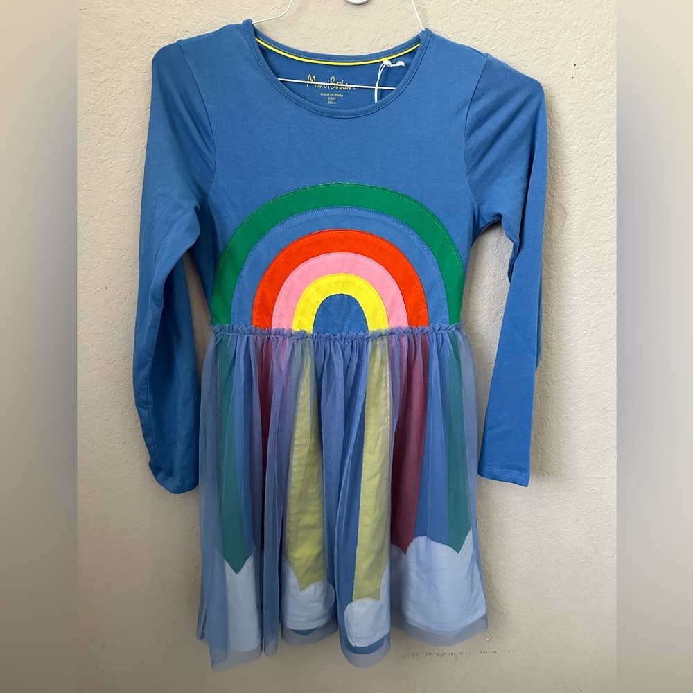 Mini Boden Blue Rainbow Tulle Dress